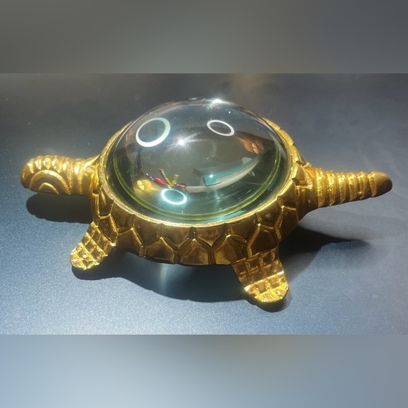 ORIGINAL LESELUPE KARTENGLAS- KARTENLUPE BRASS TURTLE BOOK MAGNIFIER - Picture 2 of 6